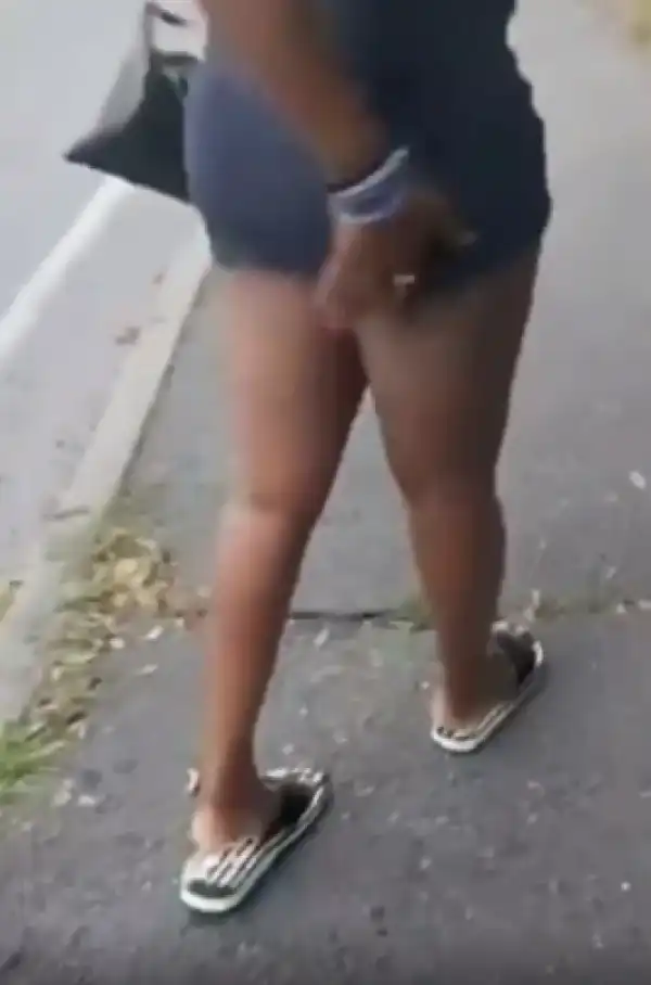 See how Nigerian lady harassed by a Nigerian man for wearing a short dress in a foreign country (video)