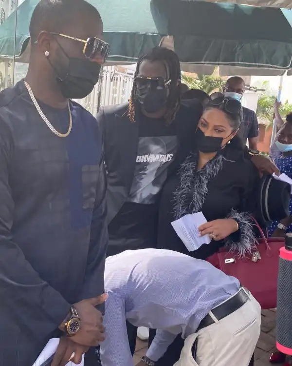 Peter & Paul Okoye Step Out To Support Lola Omotayo At Her Father’s Memorial