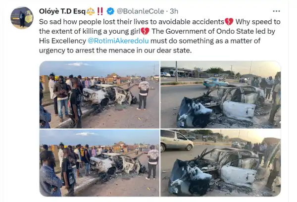 SS3 student killed by reckless driver in Akure