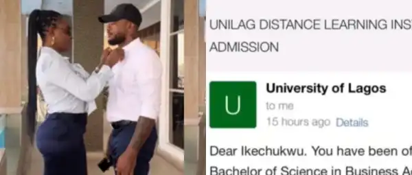 Blessing CEO Celebrates As UNILAG Offers Admission To Lover, IVD