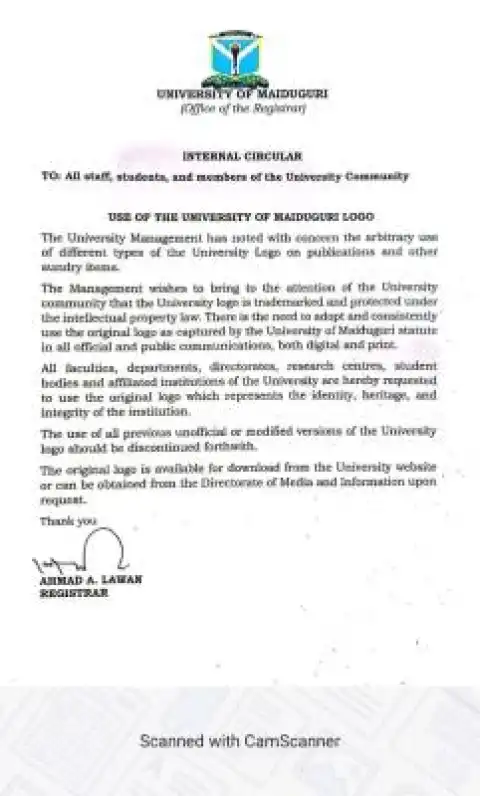 UNIMAID issues important notice on use of the University Logo