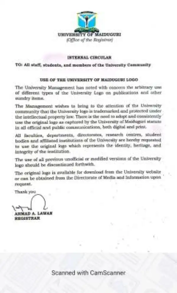 UNIMAID issues important notice on use of the University Logo