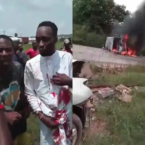 "Fetish" items found in car of two suspected ritualists who caused accident by driving against traffic