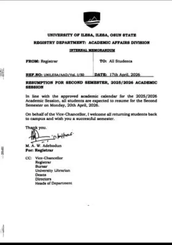 UNILESA directs students to resume for 2nd semester on April 20th