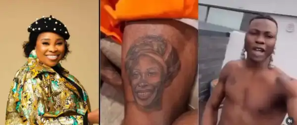 Mixed Reactions Trail Video Of Man Showing Off Tope Alabi Tattoo While Smoking