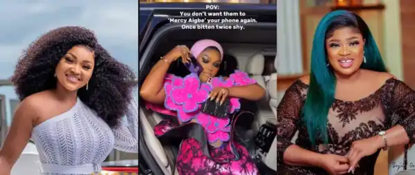 Mercy Aigbe Hides Her Phone At Eniola Ajao’s Movie Premiere After Phone Theft At Iyabo Ojo’s Event