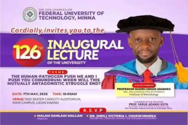 FUTMINNA announces 126th Inaugural Lecture