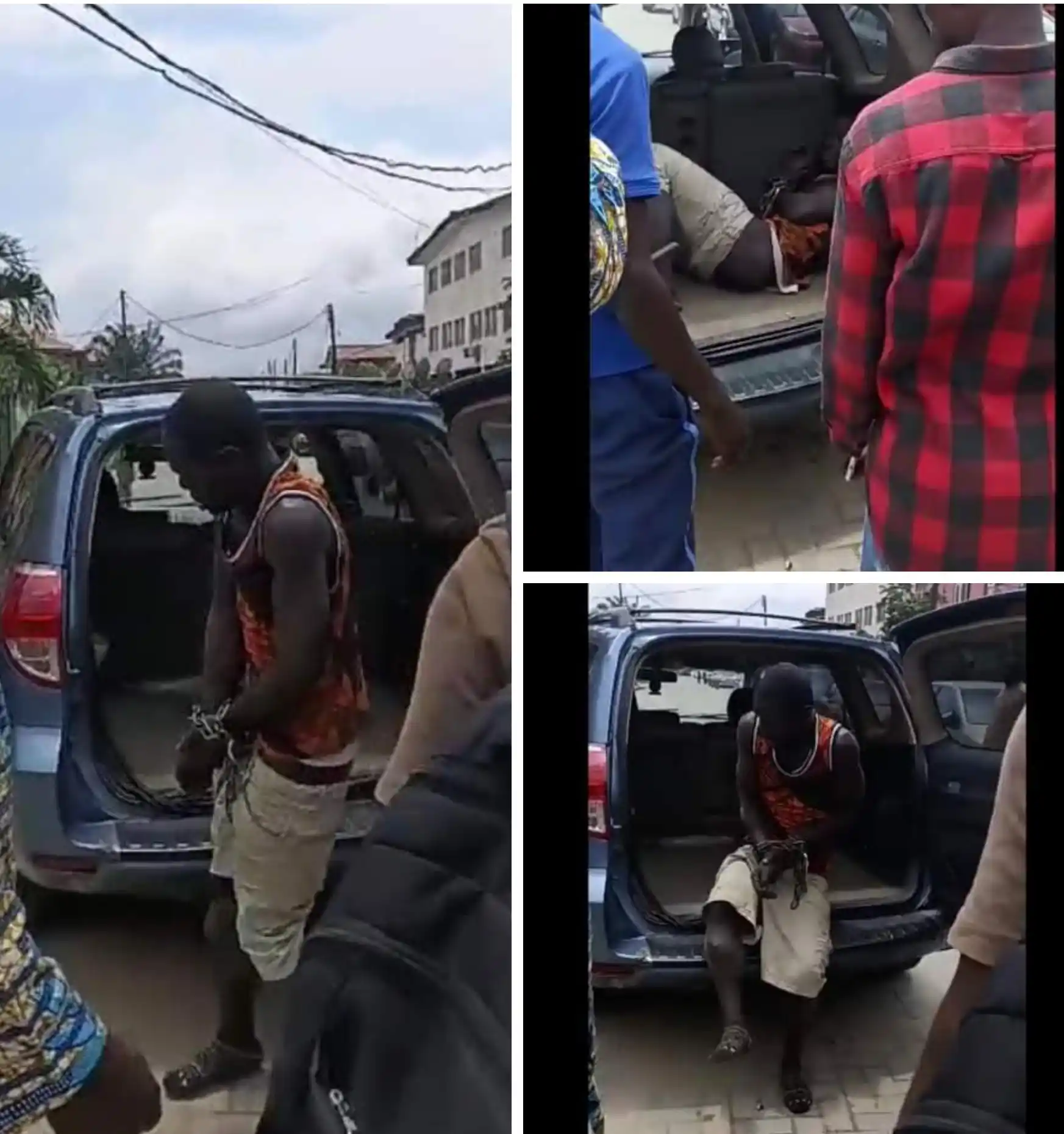 Suspected thief caught stealing side mirrors from cars in Lagos