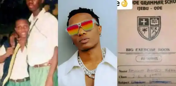 Wizkid’s Secondary School Photo, His J.S.S 1 Exercise Book At ‘Ijebu Ode Grammar School’ Surfaces Online
