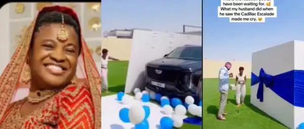 “A Birthday Gift Like This” – Angela Nwosu Surprises Husband With 2026 Cadillac Escalade
