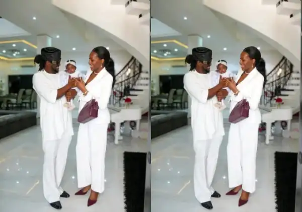 Paul Okoye (Rudeboy) and Wife Ivy Ifeoma Dedicate Daughter Imani in Church