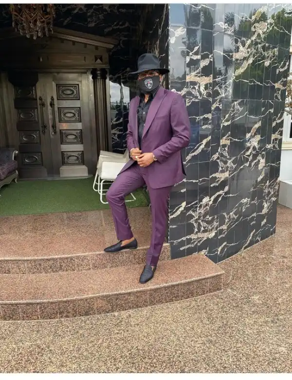 E-Money Rocks Police Customised Face Mask As He Steps Out In Style (Photos)