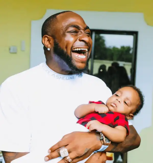 Davido Adorably Entertains Regina Daniels’ Son, Munir