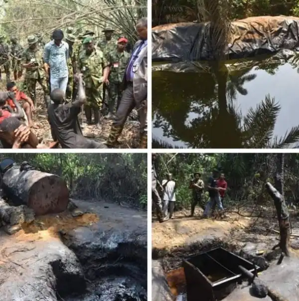 Troops Bust Illegal Oil Bunkering Site In Rivers Community, Arrests Six