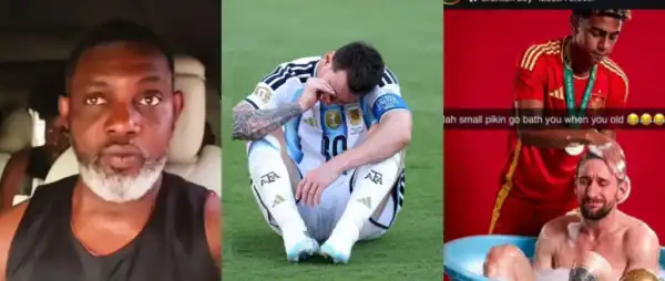 “Na Small Pikin Go Bath You When You Old”- AY Reacts As Messi Breaks Down In Tears After World Cup Final Defeat