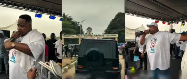 Cubana Chiefpriest Visits Nekede Poly, Promises To Fund 1,000 Students’ Fees And Donates Buses