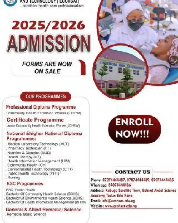 Emirate College of Health Science & Tech releases admission form, 2025/2026