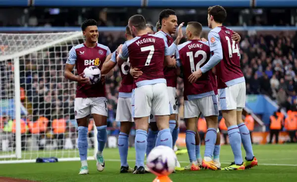 EPL table: Aston Villa three points behind Arsenal after 2-1 win