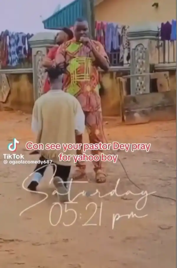 Pastor spotted praying for suspected yahoo boy