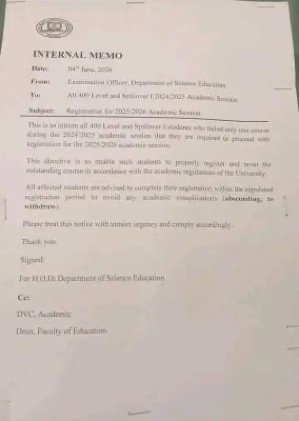 UMYUK registration notice to 400L and spillover students