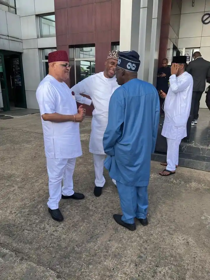 Tinubu & Rotimi Amaechi At Private Wing Of MMIA Lagos (Photos)