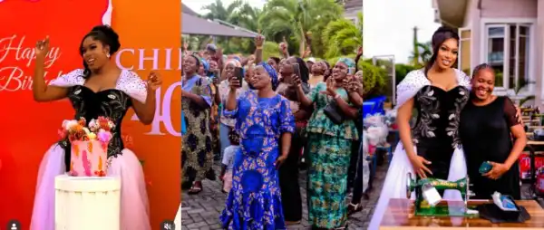 Nollywood Star Chika Ike Gifts Sewing Machines To 40 Less Privileged Women On Her 40th Birthday