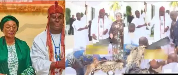 Mixed Reactions As Ooni Of Ife Orders His Aides To Prostrate Flat For Remi Tinubu