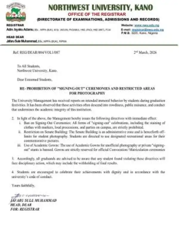 Northwest University bans Sign-out activities on campus