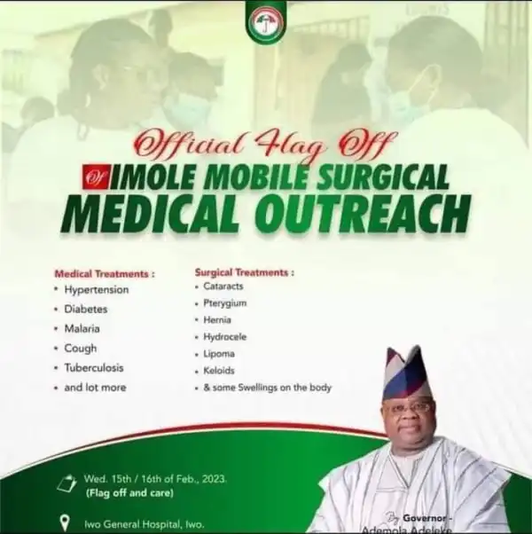 Adeleke Targets 18,000 Osun Indigenes For Free Surgical And Medical Outreach