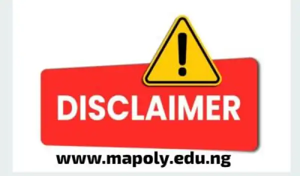 MAPOLY disclaimer notice regarding clearance and mobilization procedure