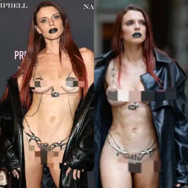 Julia Fox leaves little to the imagination in very tiny metal bikini