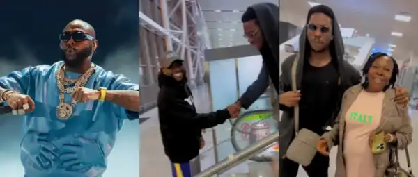 Davido Praises Moses Bliss As They Share Heartwarming Moment At The Airport