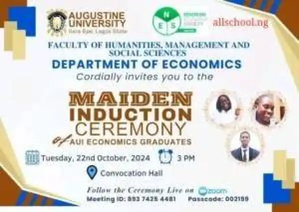 Augustine University Maiden Induction Ceremony of Economics Graduates, 2024
