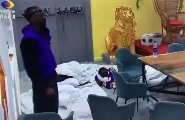 BBNaija: Housemates Sleep In Front Of Diary Room After Nini Went Missing