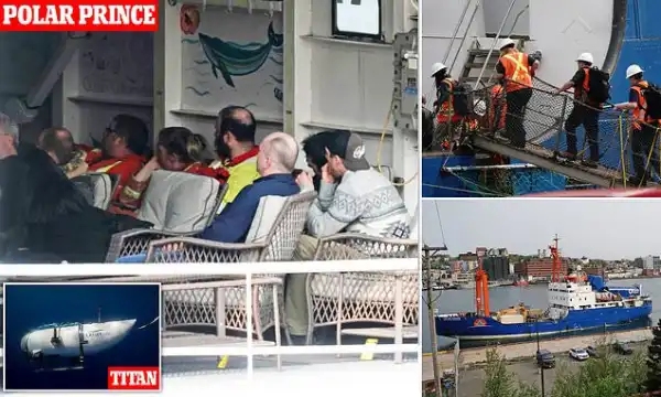 Titanic submersible mothership that plunged five men into doomed dive returns to shore