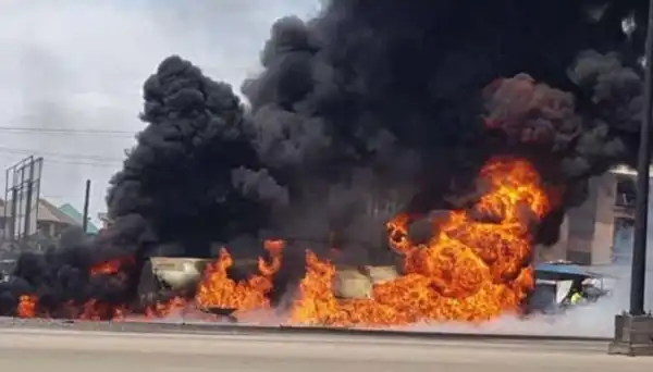 Attendant injured as gas explosion triggers fire in Lagos