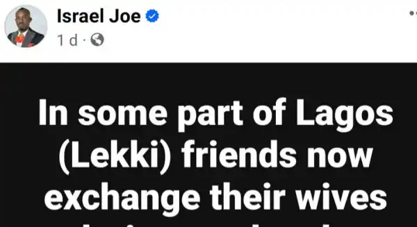 In Some Part Of Lagos, Friends Now Exchange Their Wives During Weekends - Nigerian Activist Claims