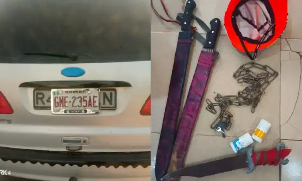 Police Impound Vehicle Conveying Suspected Criminals In Yola, Recover Charms, Daggers