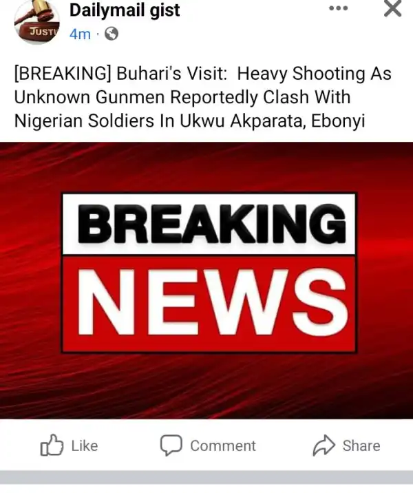 Heavy Shhoting In Ebonyi Today As Bhuri Visits