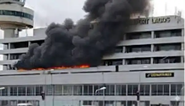 BREAKING: Fire engulfs Lagos airport