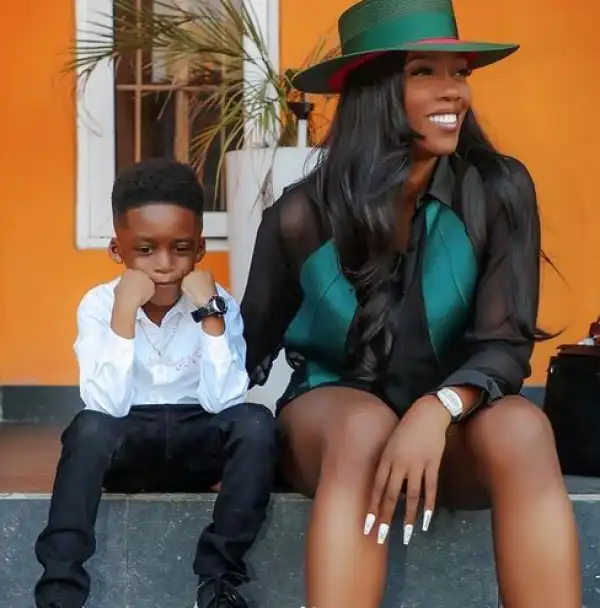 Tiwa Savage Buys Puppies For Son, Jamil, As Birthday Present