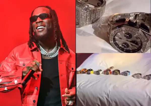 Burna Boy Displays Exquisite Wristwatch Collection In Private Jet