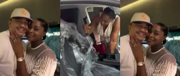 “Better Husband”- Daddy Freeze Wins Wife’s Praise With Surprise Electric Car Gift