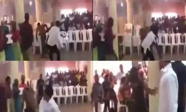Pastor engages in a boxing match with a demonic spirit during deliverance service (VIDEO)