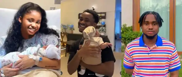 Festus Ojo Beams With Joy As He Meets Sister Priscilla’s Newborn Son, Rakeem