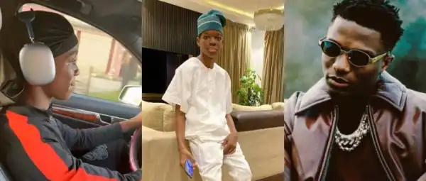Fans React as Wizkid’s Son Seen Taking Driving Lessons