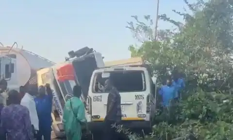 Truck driver loses legs as collision kills four, injures 13 in Lagos