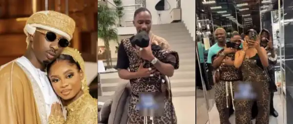 Priscilla Ojo, Juma Jux and Rakeem Turn Heads In Stylish Matching Outfits After Baby Rakeem’s 40 Days