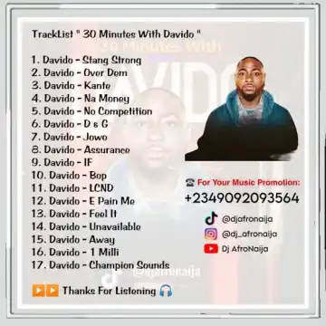 Dj AfroNaija – 30 Minutes With Davido Mix