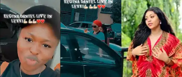 “I Still Can’t Believe It!”- Lady Gushes After Bumping Into Regina Daniels In Lagos